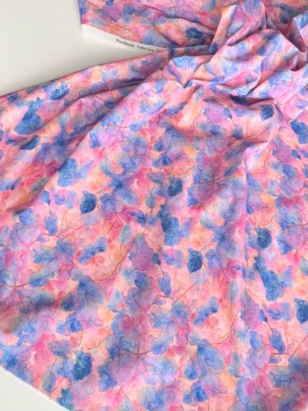 РОЗОВО-ГОЛУБОЙ ВЬЮНОК, АКВАРЕЛЬ - 100% ХЛОПОК 2