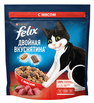 Феликс Двойная вкуснятина Мясо 600гр.
