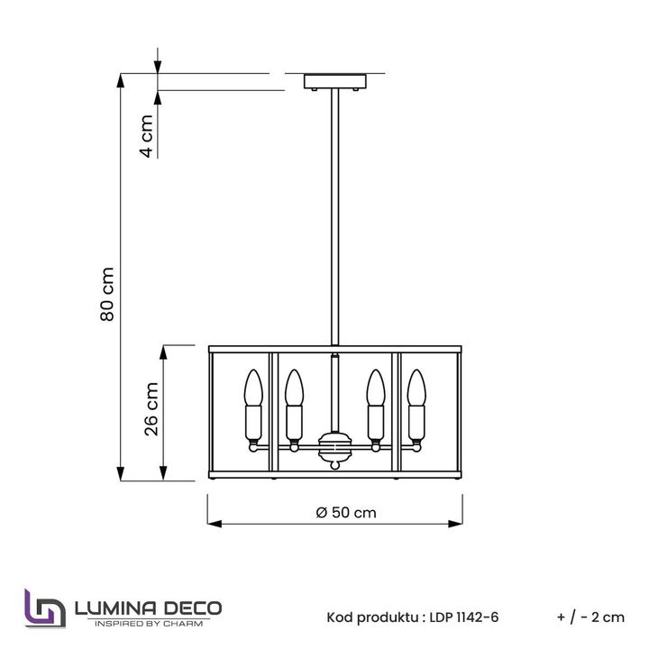 Подвесная люстра Lumina Deco Lorton LDP 1142-6 BK+MD