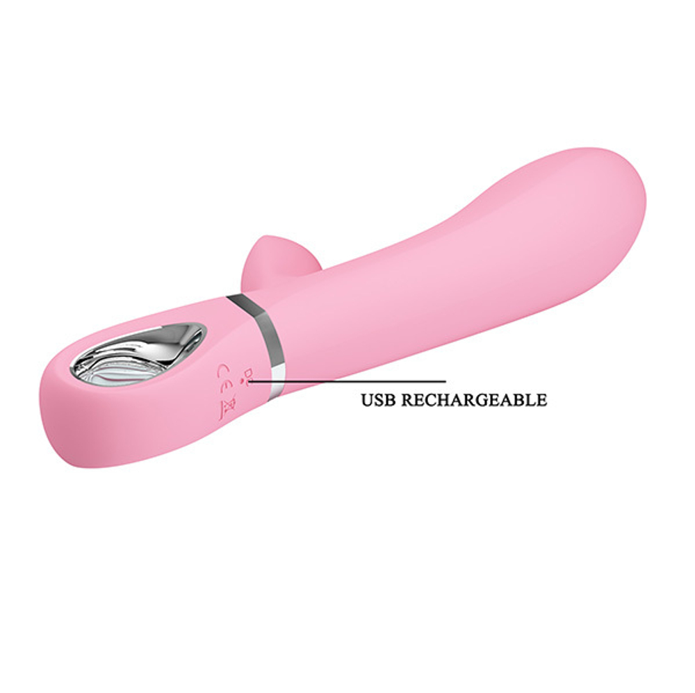 Нежно-розовый вибростимулятор-кролик 20,5см Pretty Love Thomas BI-014621-1