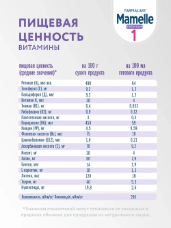PREMIUM MAMELLE 1 смесь молочная сухая адаптированная (0-6 мес) 600г