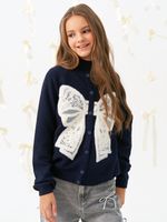 Кардиган для девочки AT1118 синий-белый