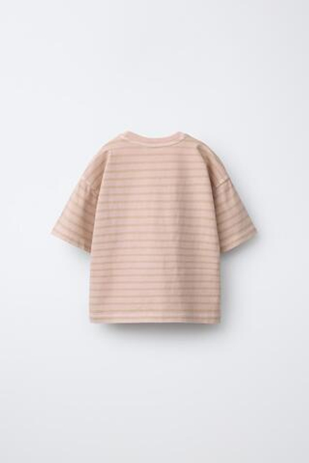 ZARA ФУТБОЛКА В ПОЛОСКУ, ПАСТЕЛЬНО-РОЗОВЫЙ