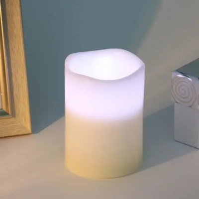 Сувенир с подсветкой «Свеча восковая - Звездная» 7,5*10 см - облита воском (работает от батареек 3 ААА)