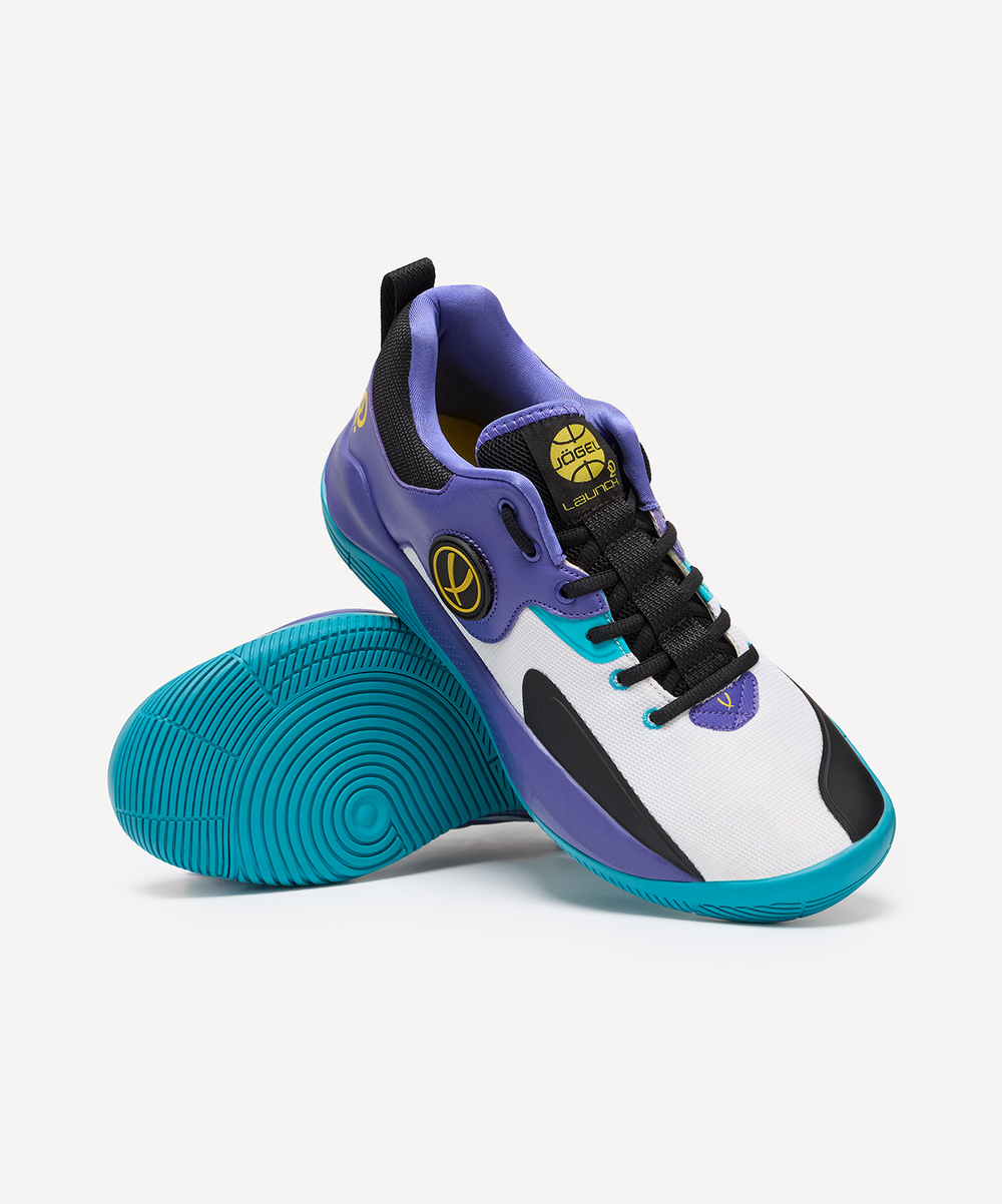 Кроссовки баскетбольные JÖGEL Launch 2.0 LOW, белый/фиолетовый/голубой
