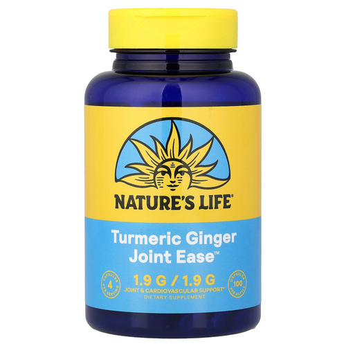 Nature's Life, Joint Ease, куркума и имбирь, 100 капсул