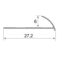 НАП КЛ 6мм "DO-1" 2,7м Серебро мат. наружный анод. алюм.