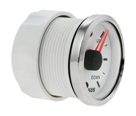 Трим-указатель Suzuki, белый циферблат, нержавеющий ободок, д. 52 мм