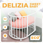 Кроватка-трансформер с маятником Sweet Baby Delizia V2 9 в 1 белый