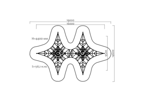 Пространственная канатная конструкция (фракция 16) 34021.21