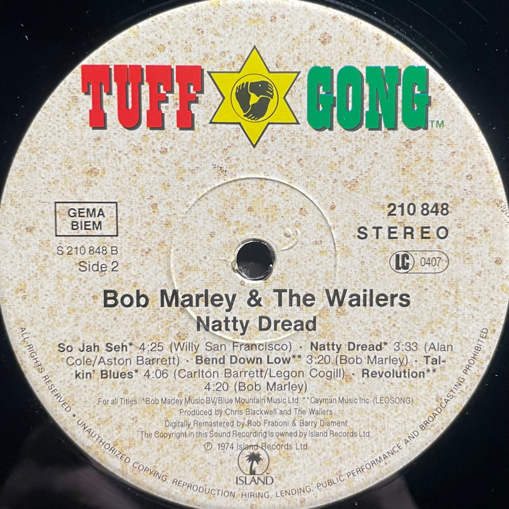 Bob Marley & The Wailers ‎– Natty Dread (Европа 1990г.)