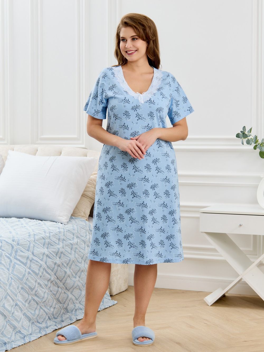 Ночная сорочка Канна-1 Виотекс ГОЛУБОЙ