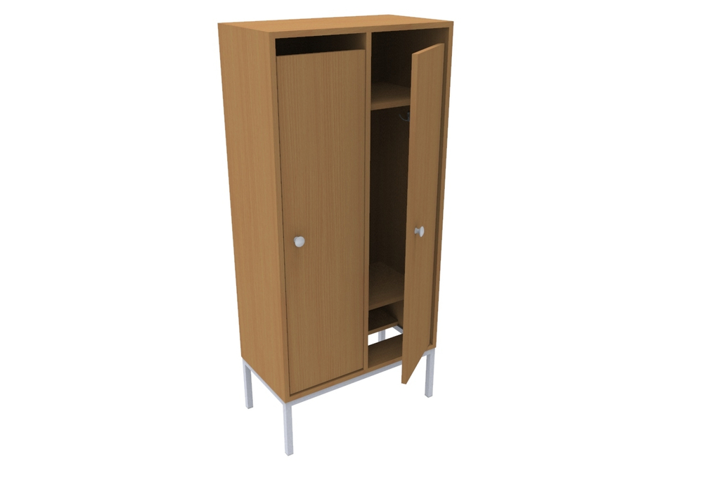 Шкафчик для раздевалки в детском саду на металлокаркасе, 2-секционный