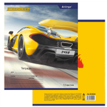 Тетрадь 12л., линия, Alingar, скрепка, блок офсет, 100% белизна, мелованный картон (стандарт), "Off road"