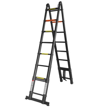 Лестница-стремянка телескопическая алюм. бытовая 3.1+3.1м (10+10 ступ.) RockForce RF-UP310-M