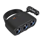 Разветвитель прикуривателя WALKER WSC-21, 80Вт, 3 разъема + 1 USB (2.1А) , 1 Type-C, c индикатором