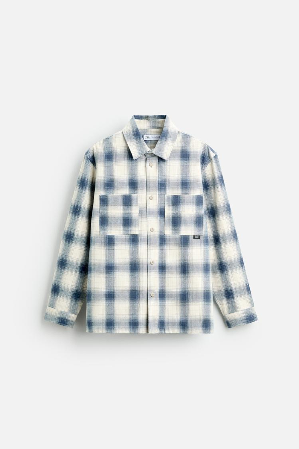ZARА РУБАШКА ИЗ ФЛАНЕЛИ В КЛЕТКУ, СИНИЙ