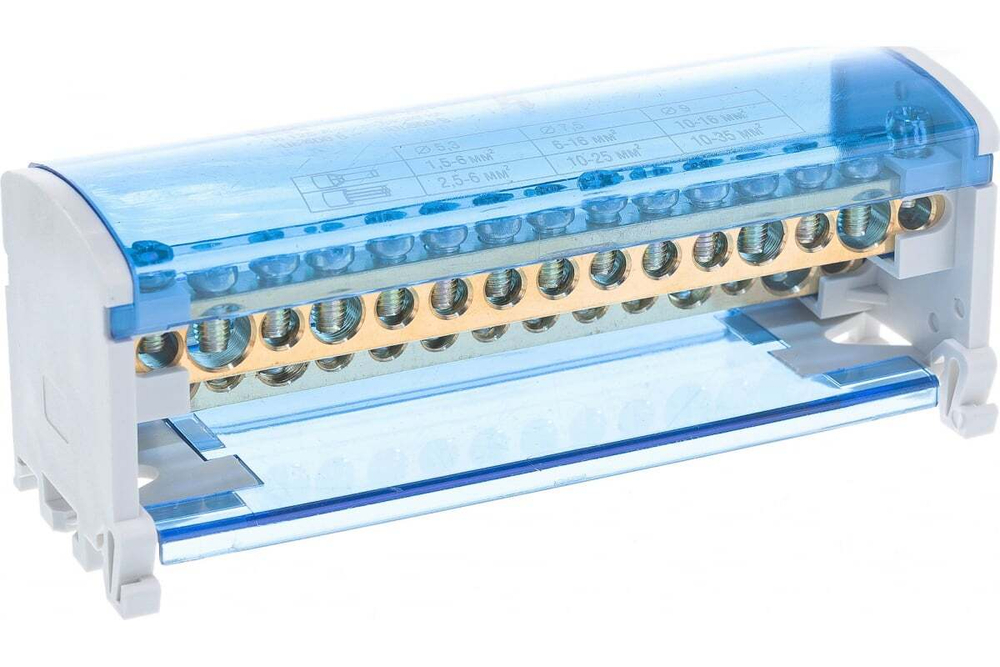 Шины на DIN-рейку в корпусе (кросс-модуль) ШНК 2х15 125А L+PEN IEK