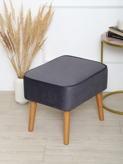 Пуф "Donatello"антивандальный велюр графит/натурал