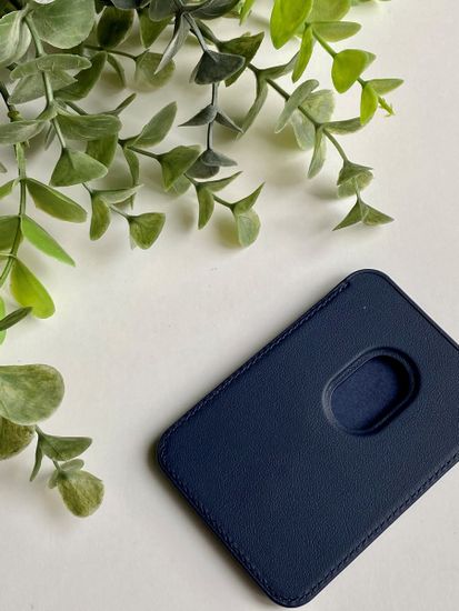 Кожаный чехол - бумажник K-DOO LEATHER WALLET MagSafe синий