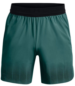 Мужские теннисные шорты Under Armour Men's UA Armor Print Peak Woven Shorts - coastal teal/black
