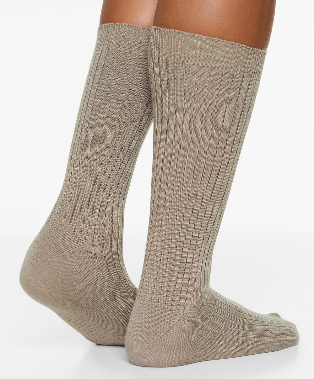 Oysho Классические носки из модала и кашемира, рыжевато-коричневый