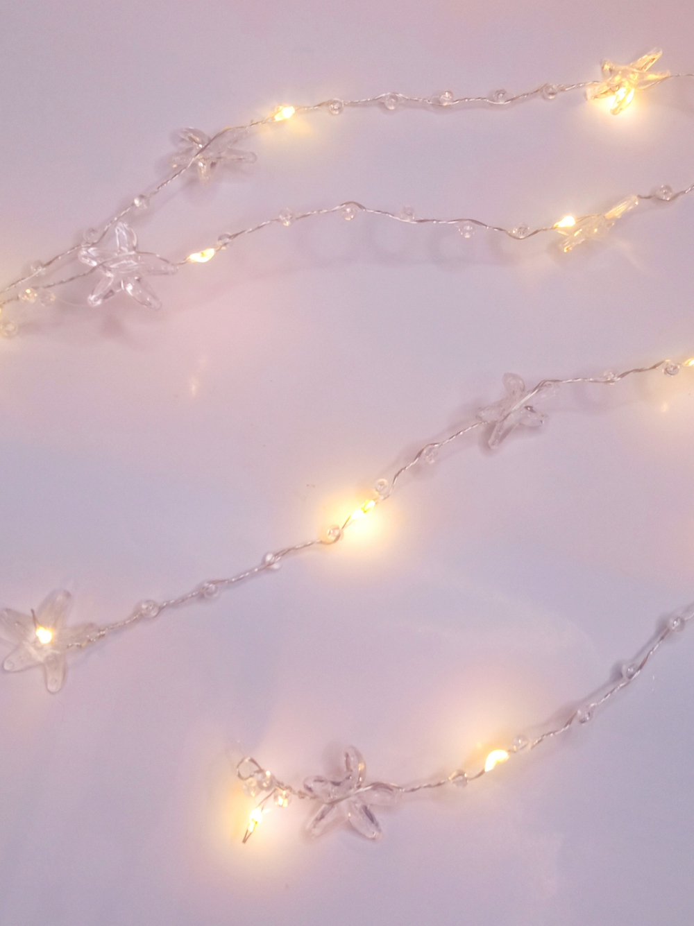 Гирлянда штора 2.0х1.8м "бусы звезды" Мягкий желтый