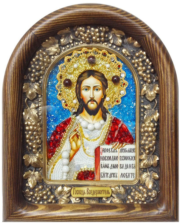 Икона Господь Вседержитель бисер