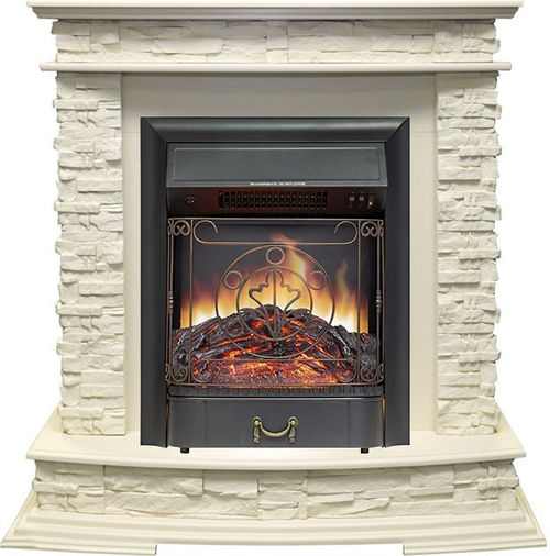 Каминокомплект Luzern - Слоновая кость с очагом Majestic FX Black