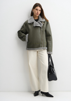 Дубленка Авиатор олива