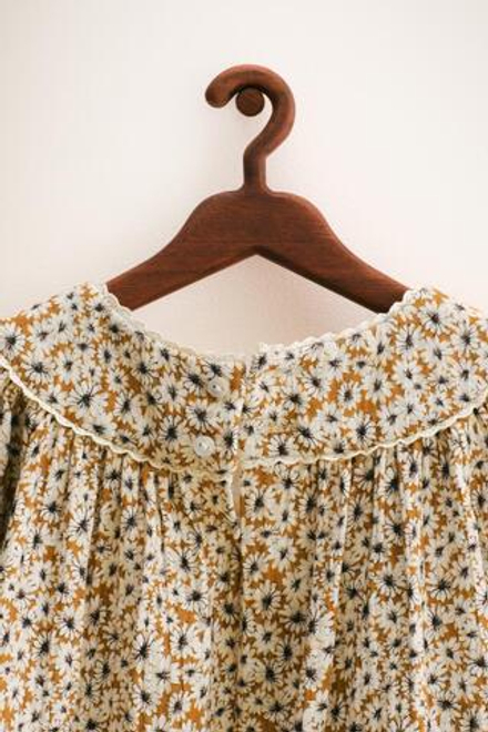 ZARA TIMELESS - БЛУЗА С ЦВЕТОЧНЫМ ПРИНТОМ, ГОРЧИЧНЫЙ