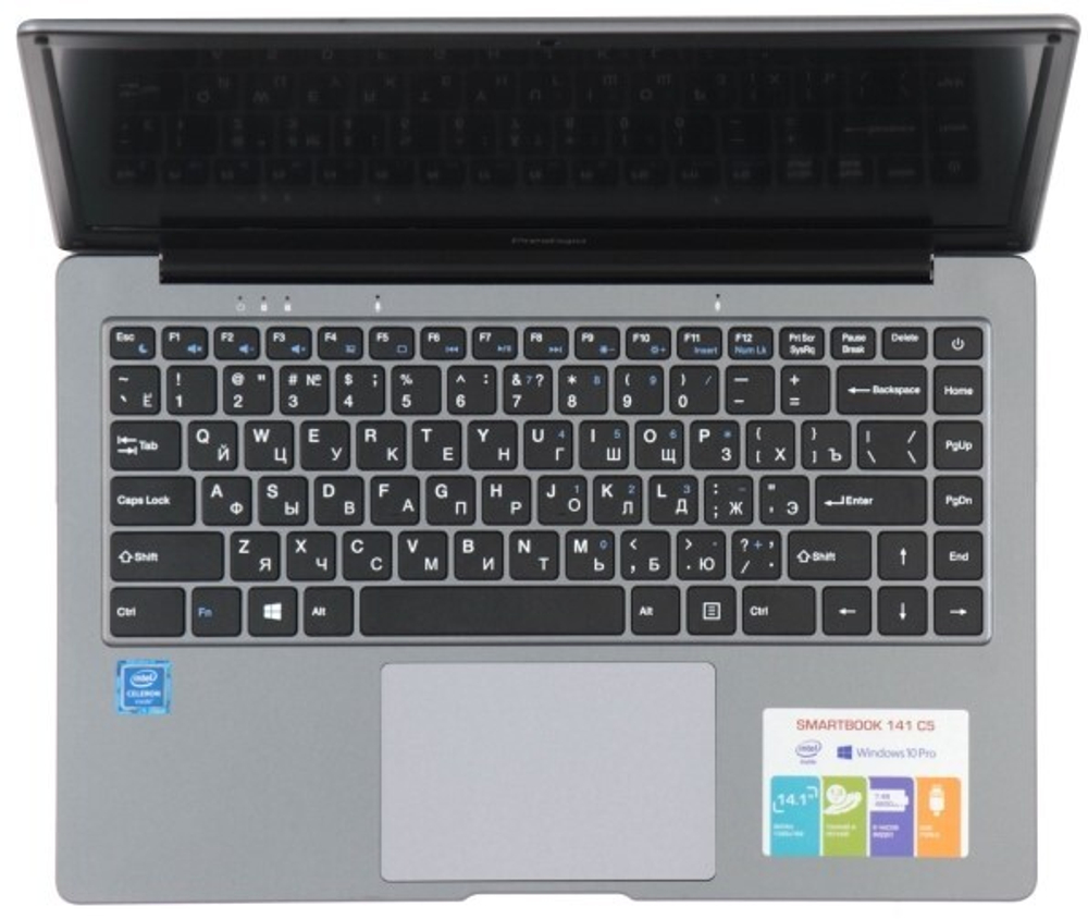 Ноутбук Prestigio SmartBook 141 C5 (Intel Celeron N3350 2.4HMz/14,1/4GB/64GB/Win 10 Pro) серый