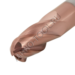 Фреза твердосплавная сферическая 16мм (L=100, l=32, хв=16) Z4 35° по стали, нерж., чугуну BRGM-4B-R8