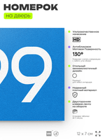 Номер на дверь 299, табличка на дверь для офиса, квартиры, кабинета, аудитории, склада, голубая 120х70 мм, Айдентика Технолоджи