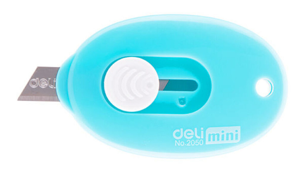 Нож канцелярский Deli mini  9 мм, сталь, корп. ассорти