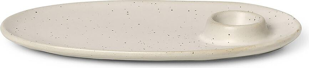 Тарелка закусочная Ferm Living Flow, фарфор, 14 см, бежевая