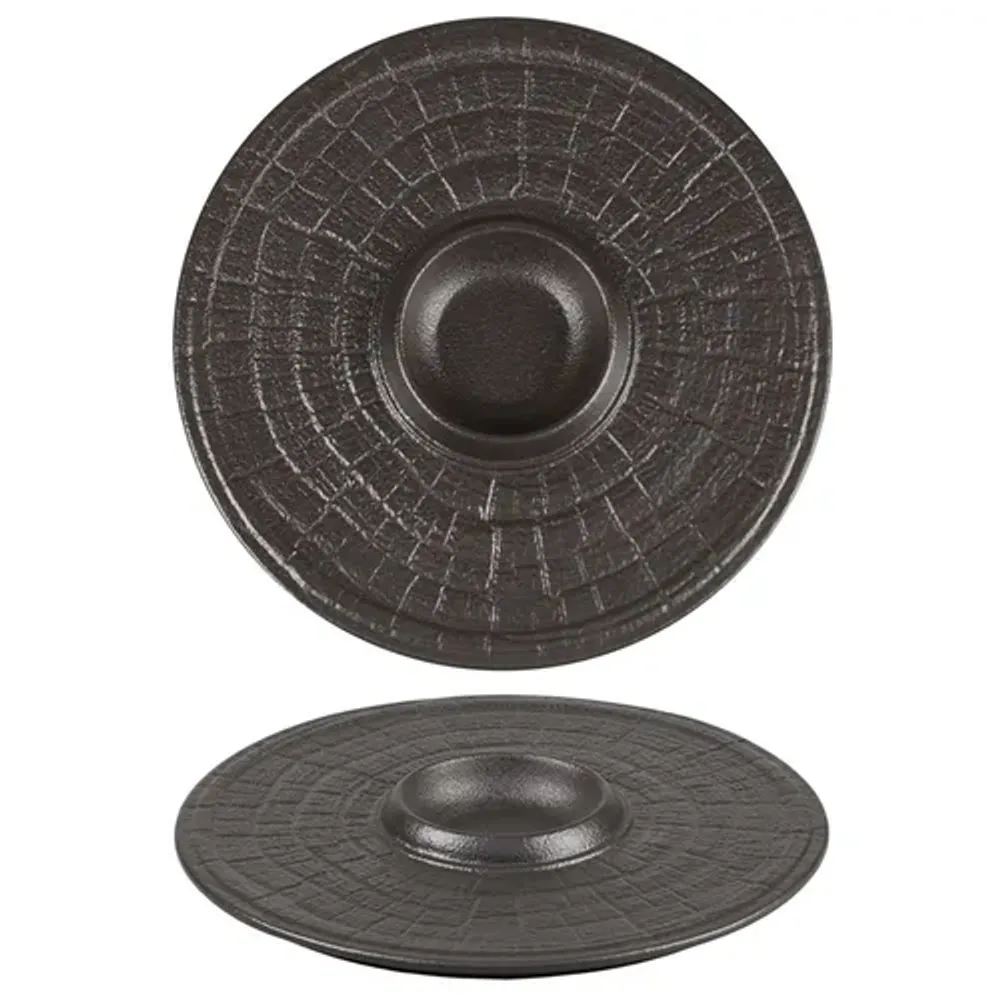Блюдо круглое d 25 см c емкостью для соуса Black Raw Stellar P.L. Proff Cuisine [1]