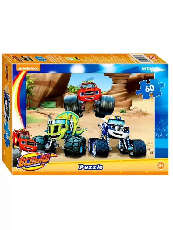 Пазл для детей 4 5 6 лет Вспыш и чудо машинки 60 элементов