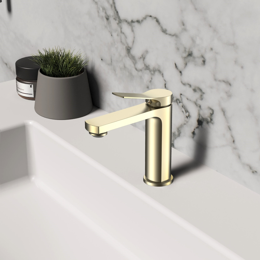 Смеситель для раковины Vincea Arco VBF-4AR01BG, брашированное золото