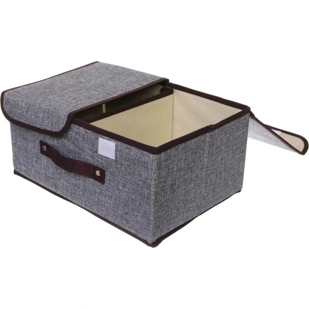 Короб - органайзер складной стеллажный для хранения вещей «ДОМания», цвет серый, два отделения, 36*25*16см (лейбл)