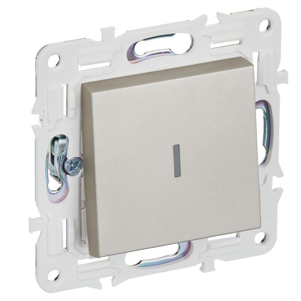 Выключатель 1-кл. SKANDY 10А SK-V07Sh с индикацией шампань IEK SK-V10-1-10-K37 Выключатель 1-кл. SKANDY 10А SK-V07Sh с индикацией шампань IEK SK-V10-1-10-K37