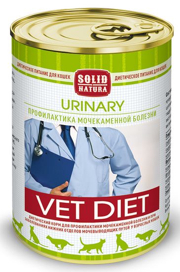 Solid Natura Vet Diet Urinary Диетический корм для взрослых кошек при заболевание мочевыводящих путей