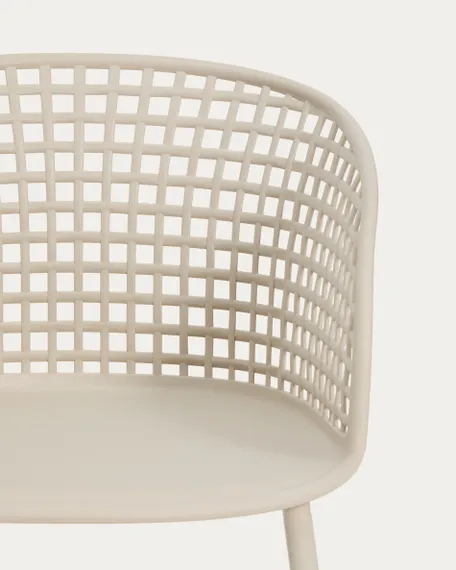 Уличный стул Tenaro из бежевого пластика и стали