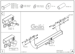 Оцинкованный фаркоп на Ford Transit шасси 2014- (без электрики), Galia F138A