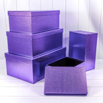Коробка 53х35х22 см Набор 5 шт "Кожа крокодила" (Фиолетовый)