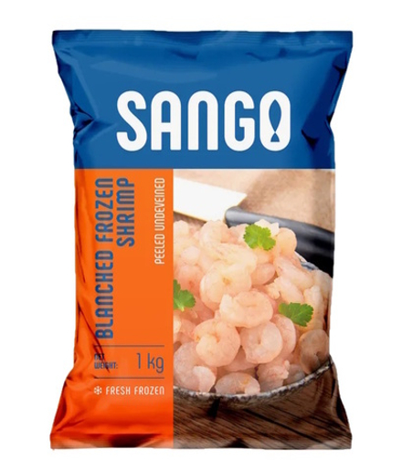 Креветки очищенные 100-200 1кг. SANGO Индия