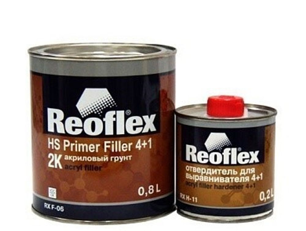 Грунтовка Акрил. 4+1 2К HS выравниватель Серая (0,8 л.+0,2 л. отверд.) (REOFLEX)