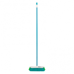 Щетка пластмассовая для подметания пола с комбинированной щетиной, 27 см, с черенком, 120 cм, Home Palisad