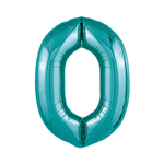 Шар фольгированный Цифра 0 101 см (Бирюзовый)