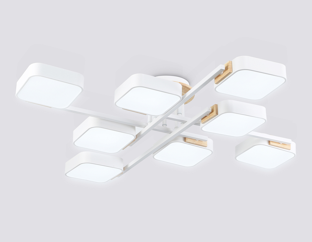 FL4888/8 WH/WD белый/дерево 144W 3000-6000K  960*960*160 (без ПДУ)